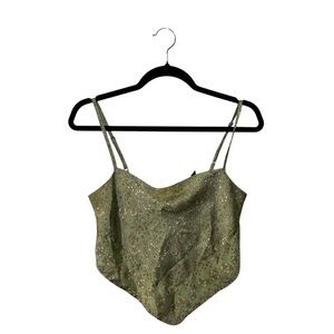 Japna Green Floral Tie back  Blouse